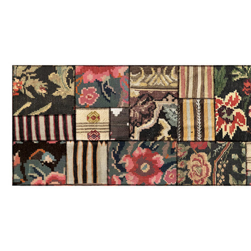 베이자플로우 퀼트 킬림 플라워 PVC 러그 - Quilt Kilim Flower, 50x120cm(예약판매/선주문후 50일 소요)